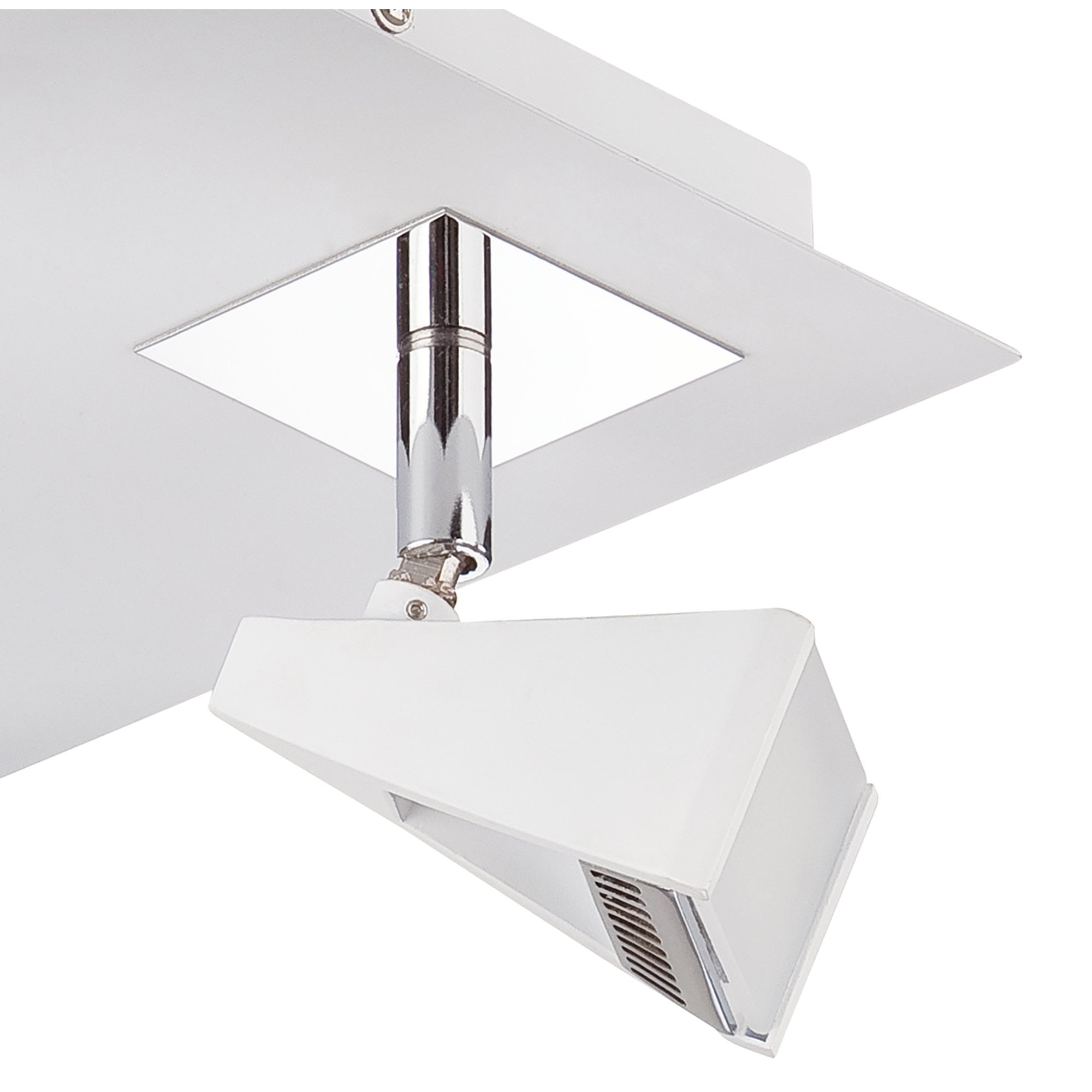 M8105/1 Filippo Spot Light 4 Light LED Square 20W Matt White/Polished Chrome
