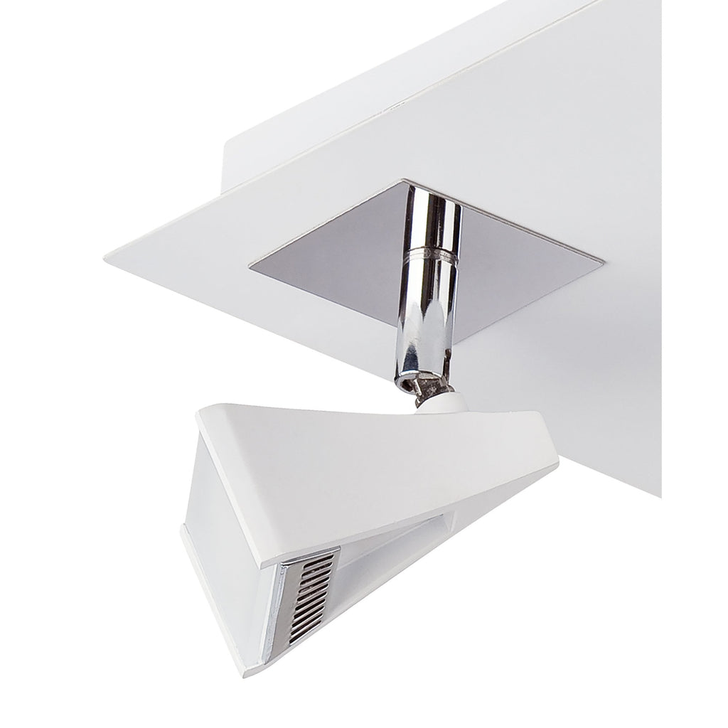 M8105/1 Filippo Spot Light 4 Light LED Square 20W Matt White/Polished Chrome