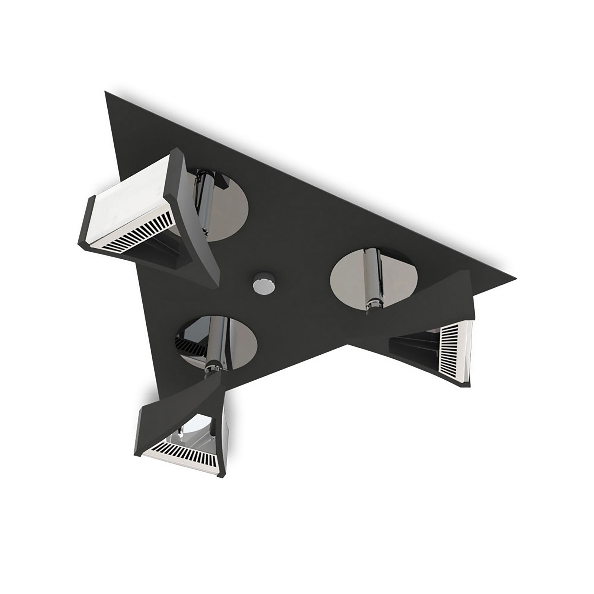 M8110/1 Filippo Spot Light 3 Light LED Triangular 15W Matt Black/Polished Chrome
