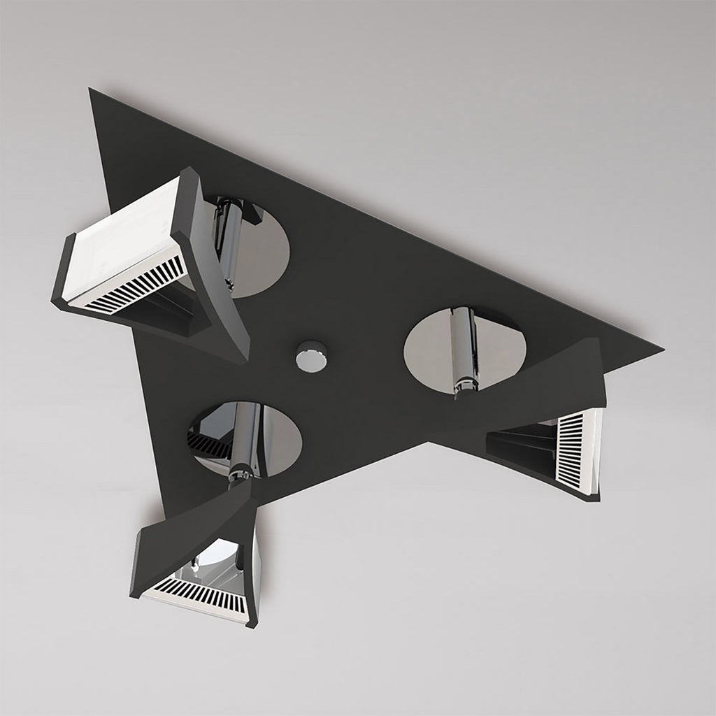 M8110/1 Filippo Spot Light 3 Light LED Triangular 15W Matt Black/Polished Chrome