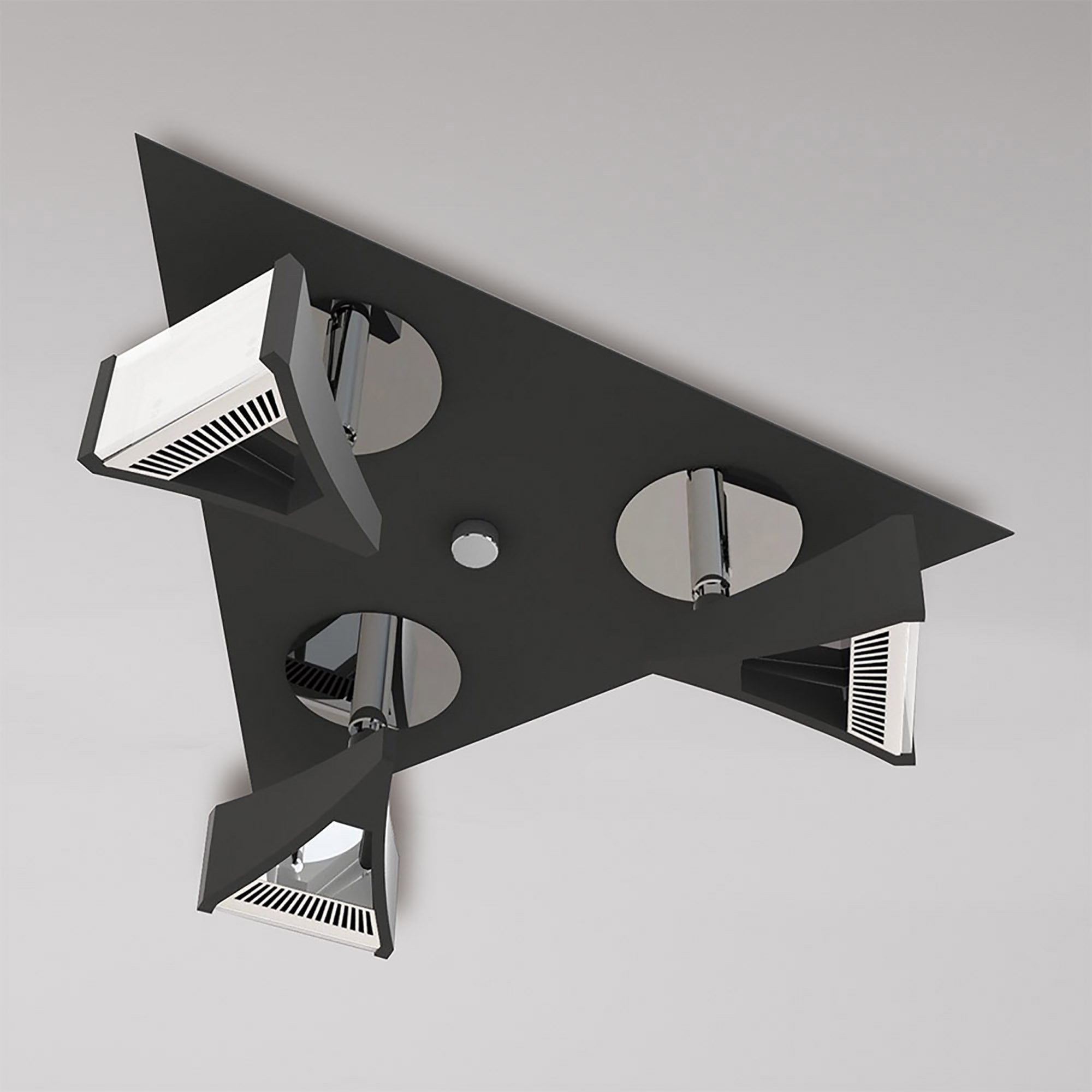M8110/1 Filippo Spot Light 3 Light LED Triangular 15W Matt Black/Polished Chrome
