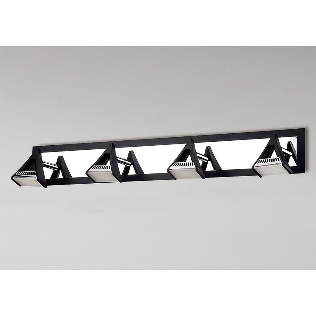 M8109/1 Filippo Linear Spot Light 4 Light LED 20W Matt Black/Polished Chrome