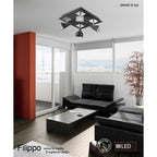 M8104/1 Filippo Spot Light 3 Light LED Triangular 5W Matt White/Polished Chrome