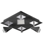 M8111/1 Filippo Spot Light 4 Light LED Square 20W Matt Black/Polished Chrome