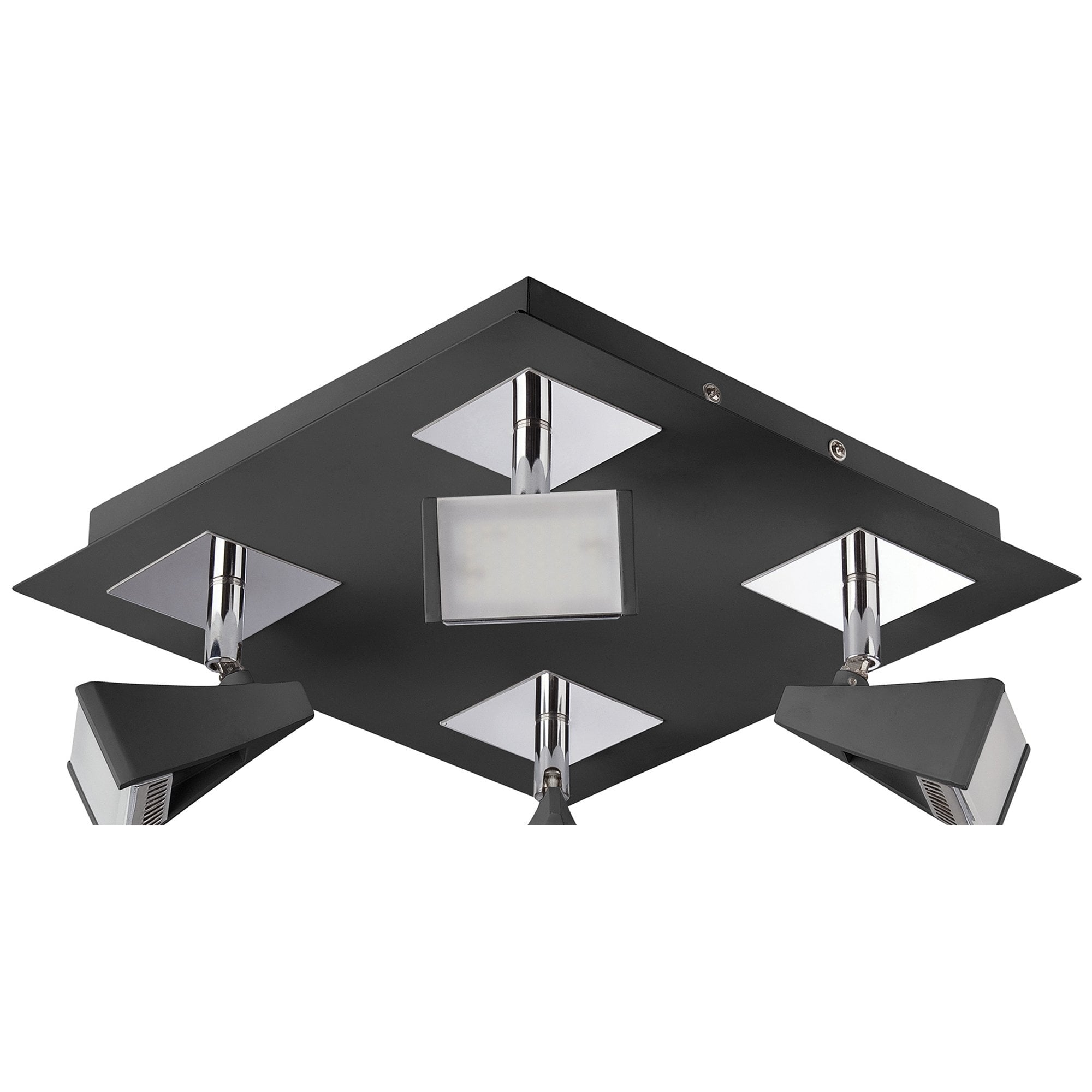 M8111/1 Filippo Spot Light 4 Light LED Square 20W Matt Black/Polished Chrome