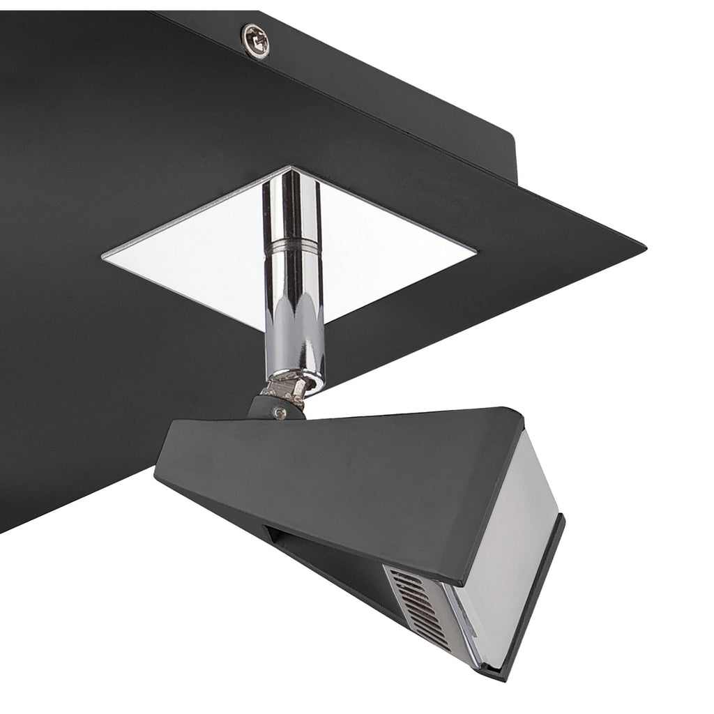 M8111/1 Filippo Spot Light 4 Light LED Square 20W Matt Black/Polished Chrome
