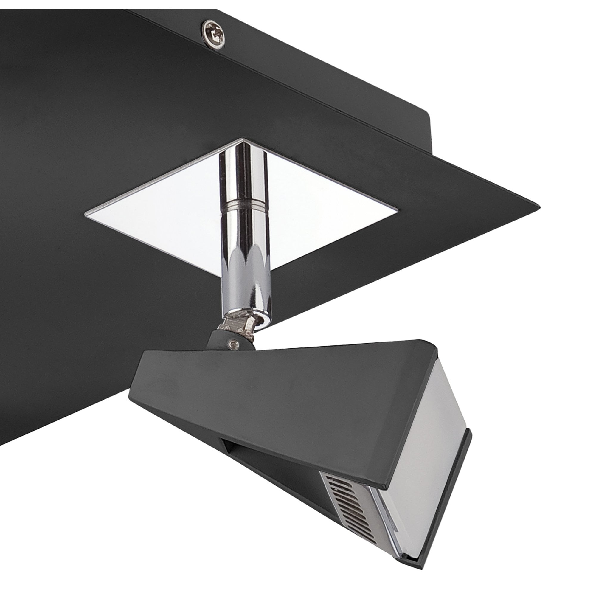 M8111/1 Filippo Spot Light 4 Light LED Square 20W Matt Black/Polished Chrome
