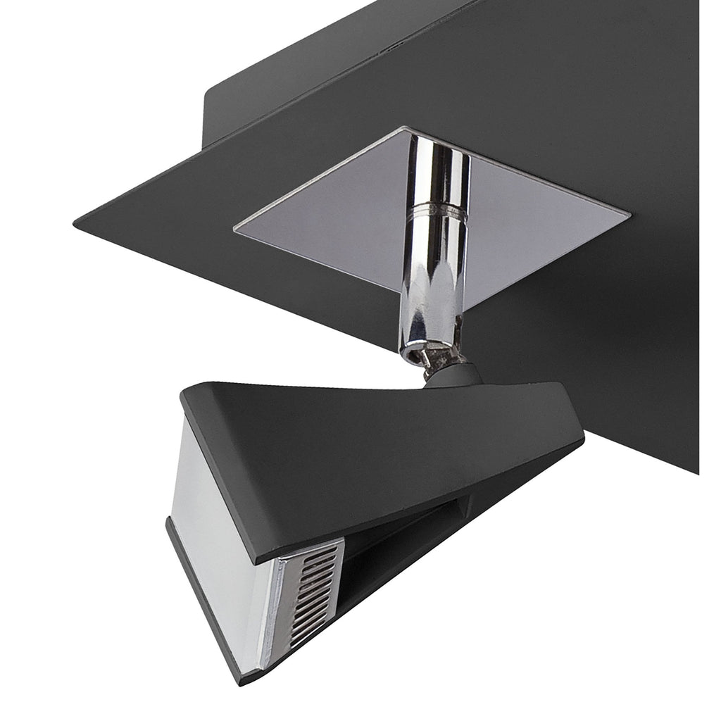 M8111/1 Filippo Spot Light 4 Light LED Square 20W Matt Black/Polished Chrome