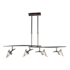 M0320BC Flavia Telescopic Linear Pendant 4 Light G9 Adjustable Heads Black Chrome