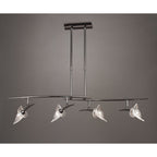 M0320BC Flavia Telescopic Linear Pendant 4 Light G9 Adjustable Heads Black Chrome