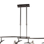 M0320BC Flavia Telescopic Linear Pendant 4 Light G9 Adjustable Heads Black Chrome