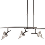M0320BC Flavia Telescopic Linear Pendant 4 Light G9 Adjustable Heads Black Chrome