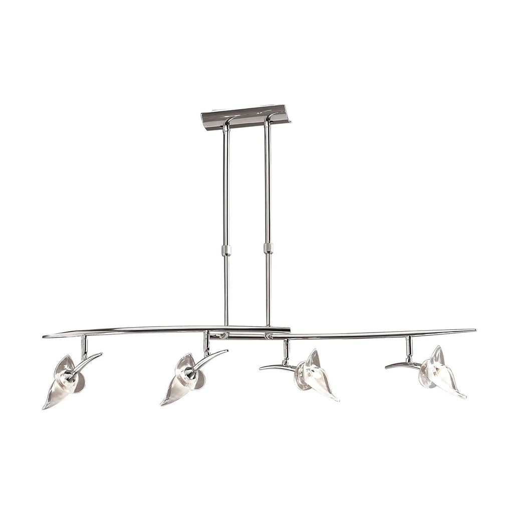 M0320 Flavia Telescopic Pendant Linear Bar 4 Light G9 Adjustable Heads Polished Chrome