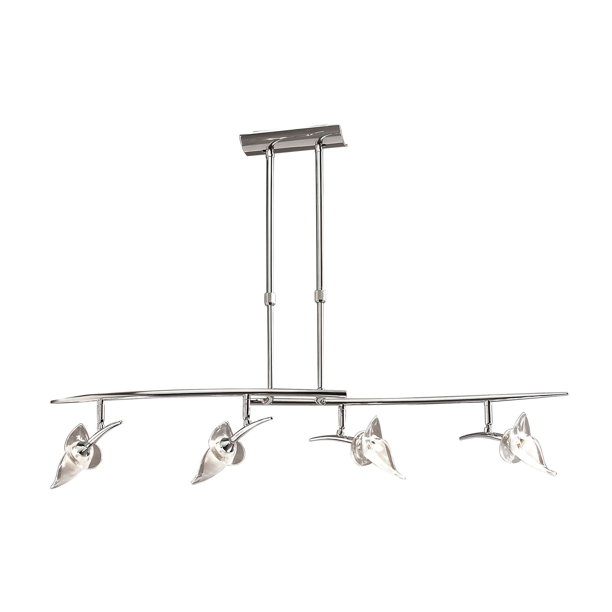 M0320 Flavia Telescopic Pendant Linear Bar 4 Light G9 Adjustable Heads Polished Chrome