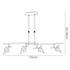 M0320 Flavia Telescopic Pendant Linear Bar 4 Light G9 Adjustable Heads Polished Chrome