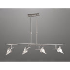 M0320 Flavia Telescopic Pendant Linear Bar 4 Light G9 Adjustable Heads Polished Chrome