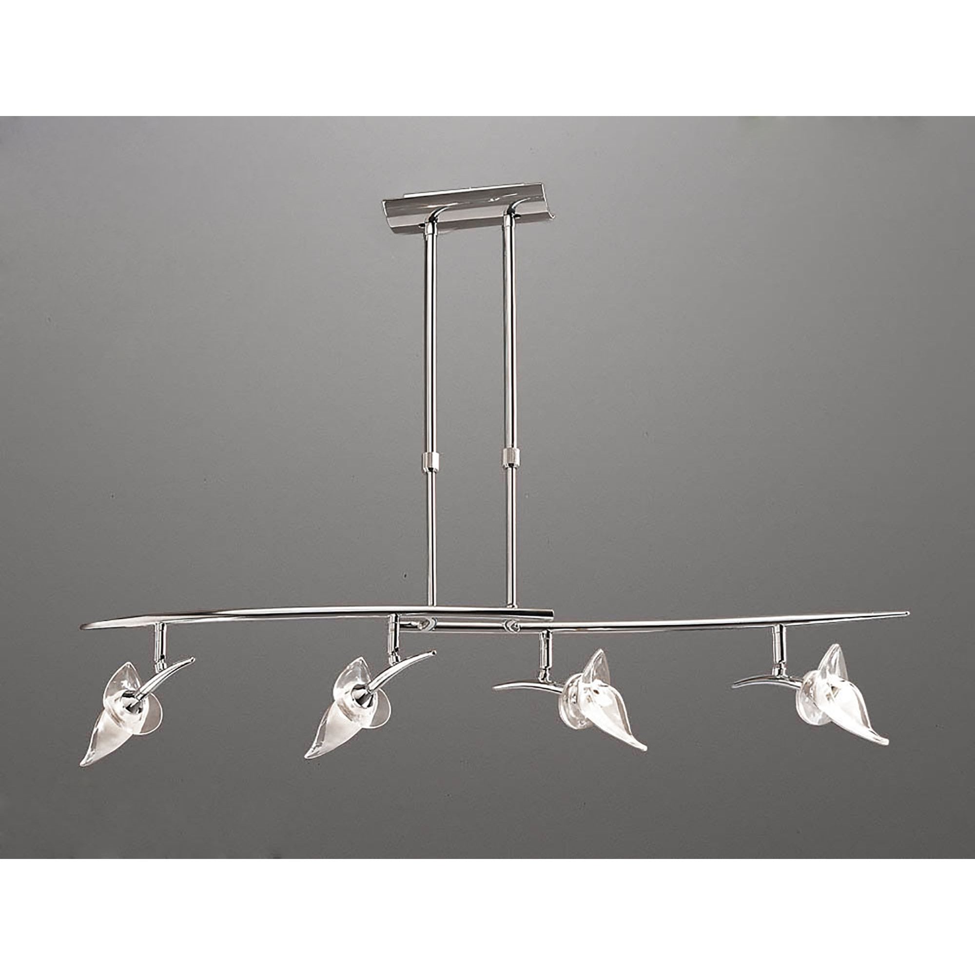 M0320 Flavia Telescopic Pendant Linear Bar 4 Light G9 Adjustable Heads Polished Chrome