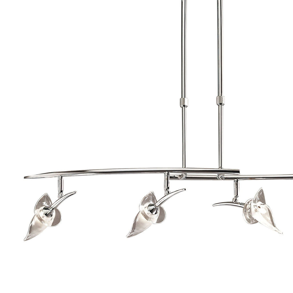 M0320 Flavia Telescopic Pendant Linear Bar 4 Light G9 Adjustable Heads Polished Chrome