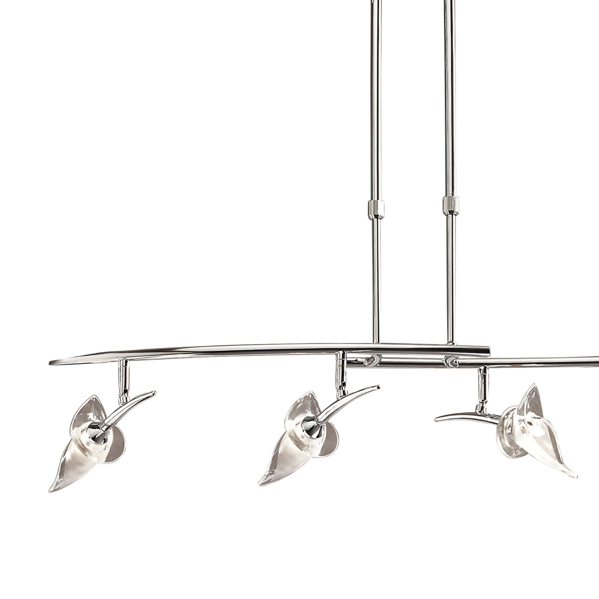 M0320 Flavia Telescopic Pendant Linear Bar 4 Light G9 Adjustable Heads Polished Chrome