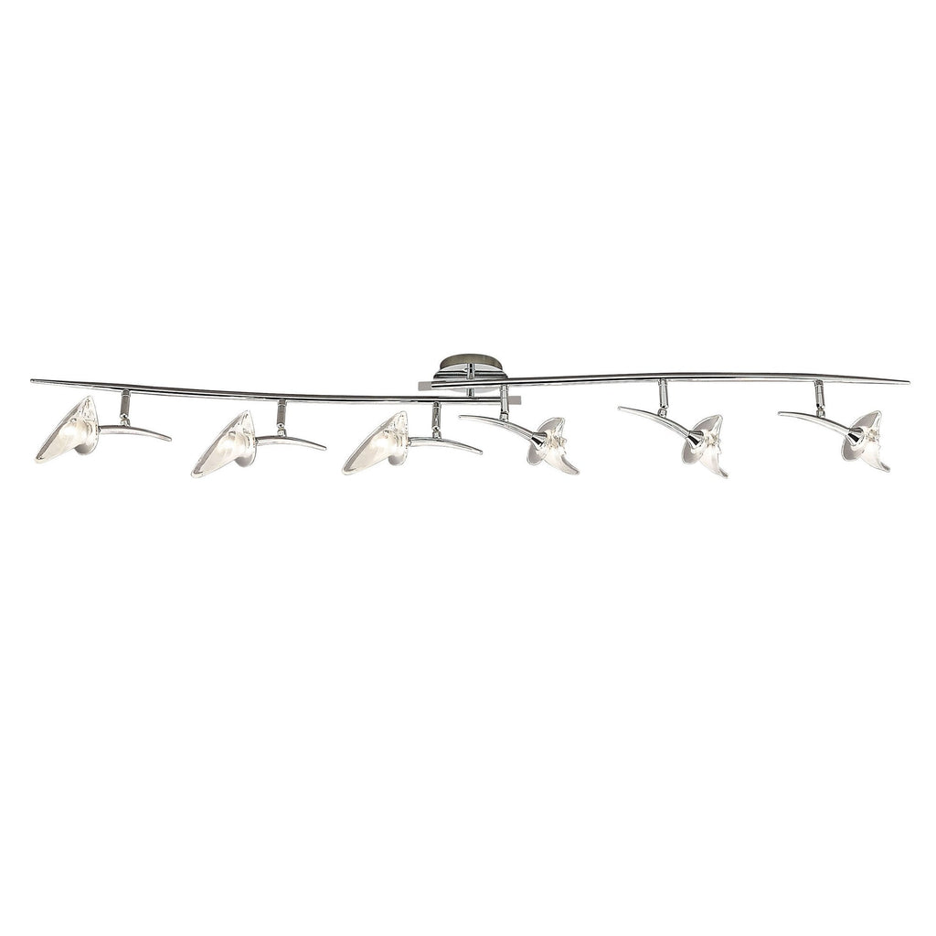 M0319 Flavia Linear Spot Light 6 Light G9 Adjustable Heads Polished Chrome