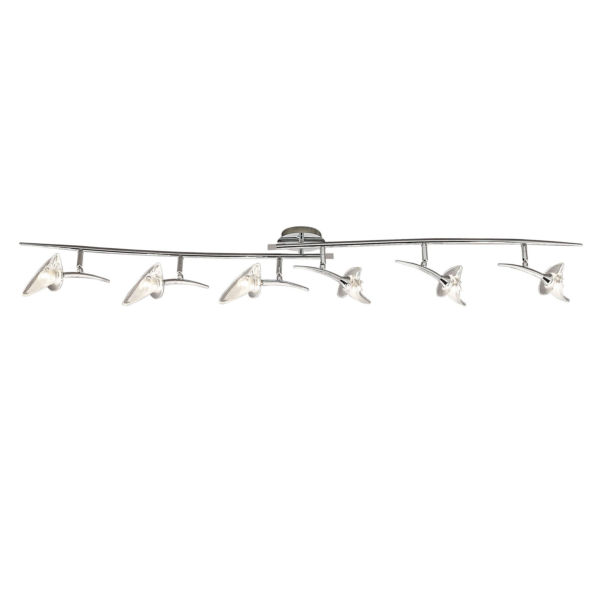 M0319 Flavia Linear Spot Light 6 Light G9 Adjustable Heads Polished Chrome