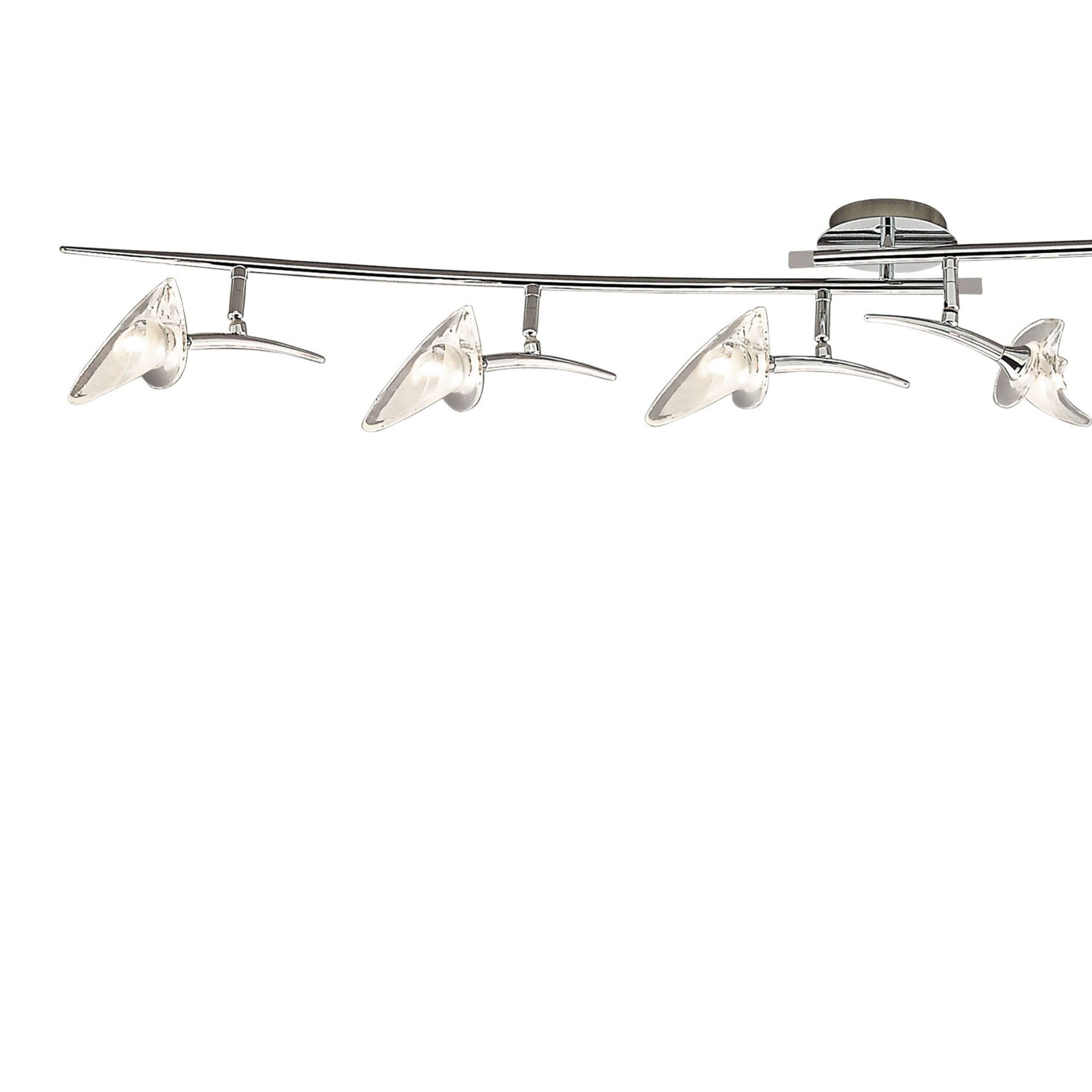 M0319 Flavia Linear Spot Light 6 Light G9 Adjustable Heads Polished Chrome