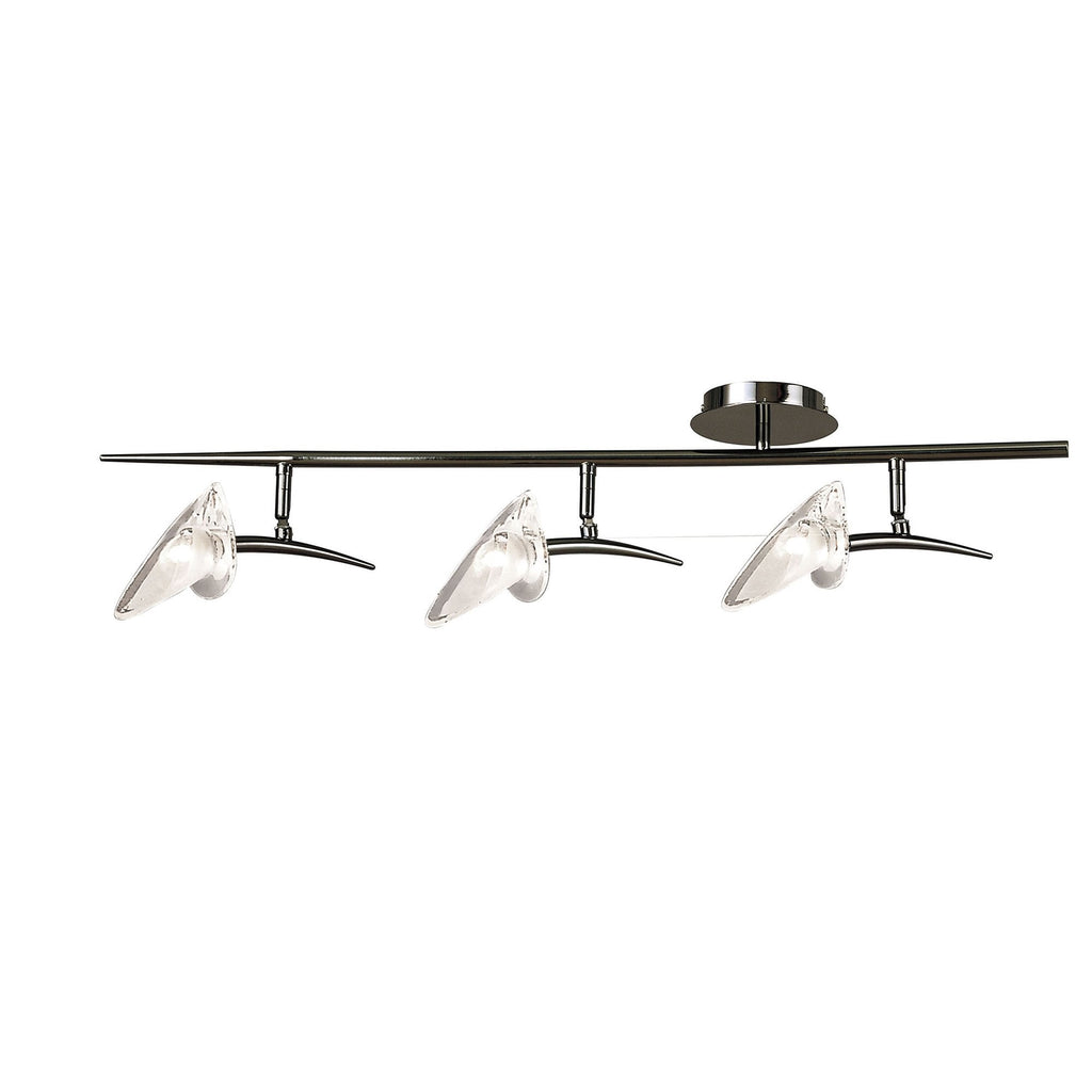 M0317BC Flavia Linear Spot Light 3 Light G9 Adjustable Heads Black Chrome