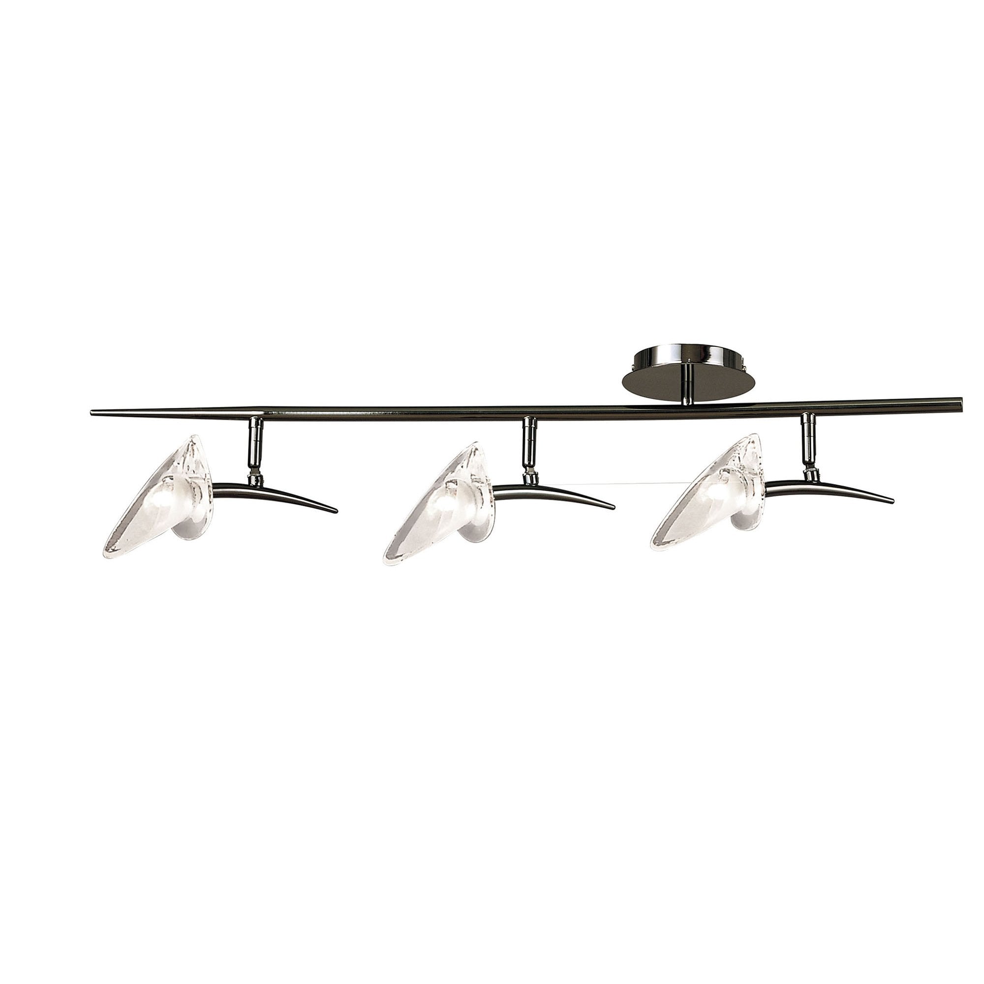 M0317BC Flavia Linear Spot Light 3 Light G9 Adjustable Heads Black Chrome