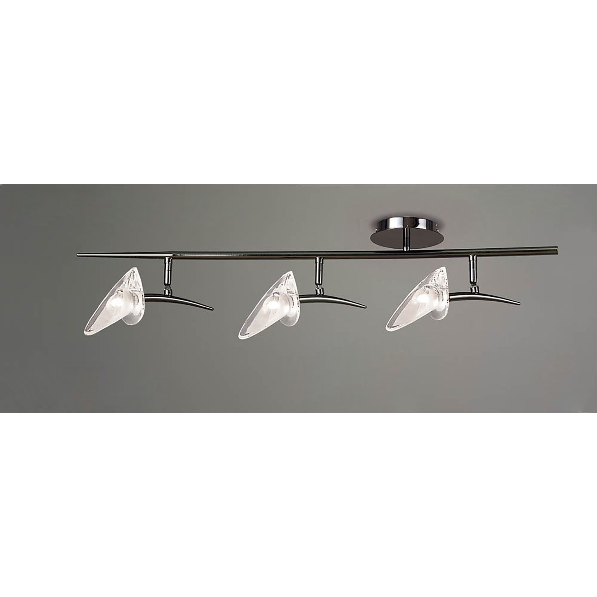 M0317BC Flavia Linear Spot Light 3 Light G9 Adjustable Heads Black Chrome