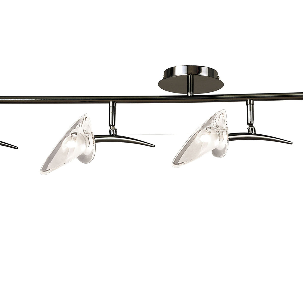 M0317BC Flavia Linear Spot Light 3 Light G9 Adjustable Heads Black Chrome