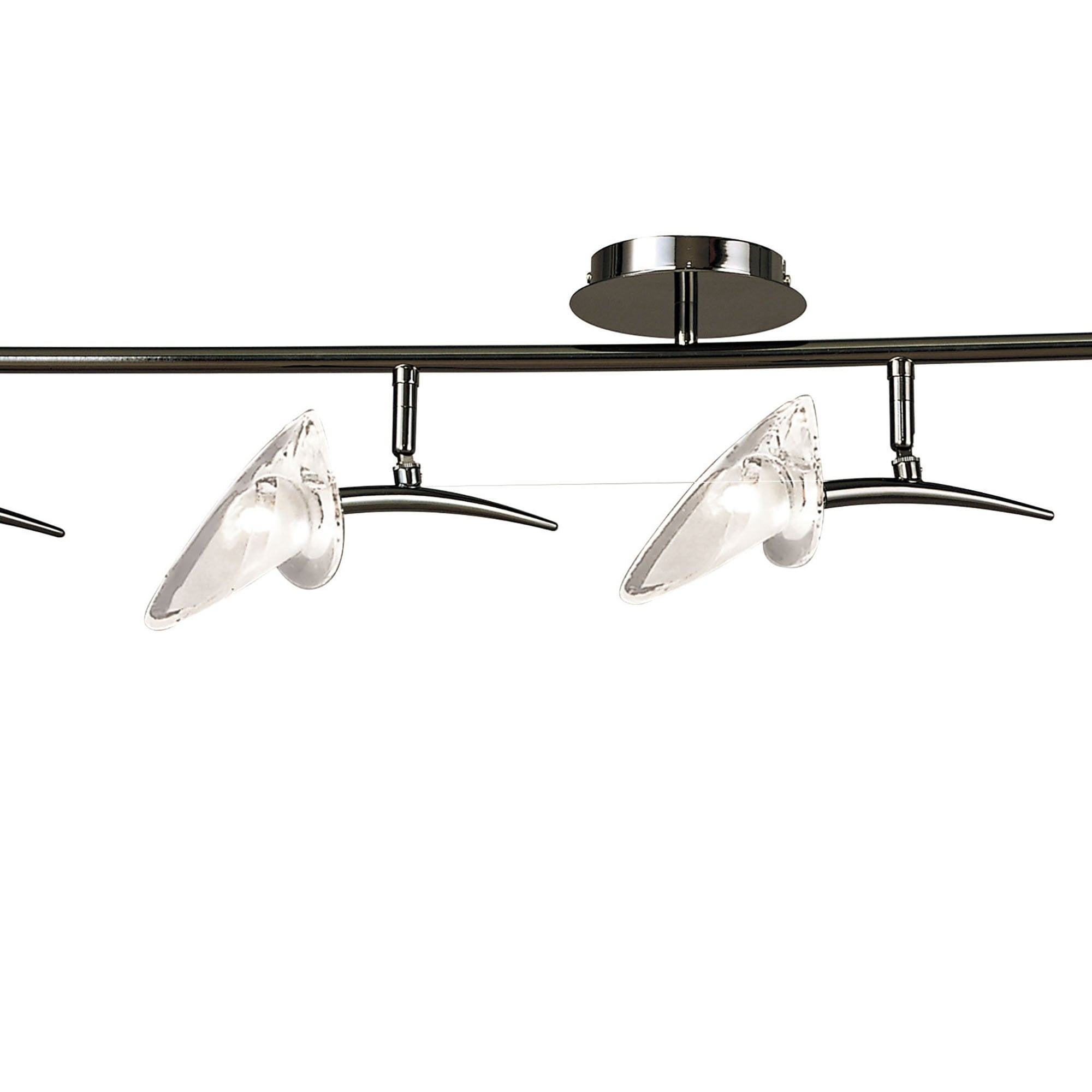 M0317BC Flavia Linear Spot Light 3 Light G9 Adjustable Heads Black Chrome