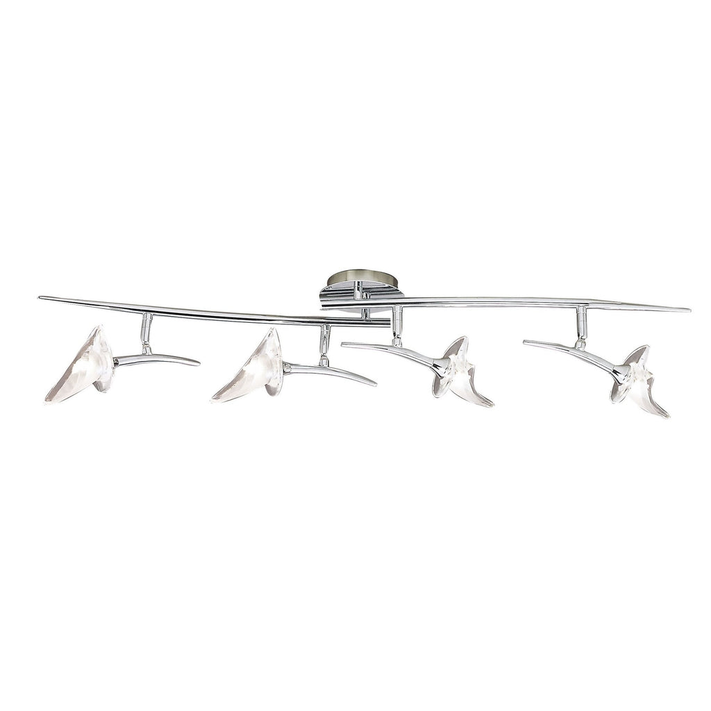 M0318 Flavia Linear Spot Light 4 Light G9 Adjustable Heads Polished Chrome