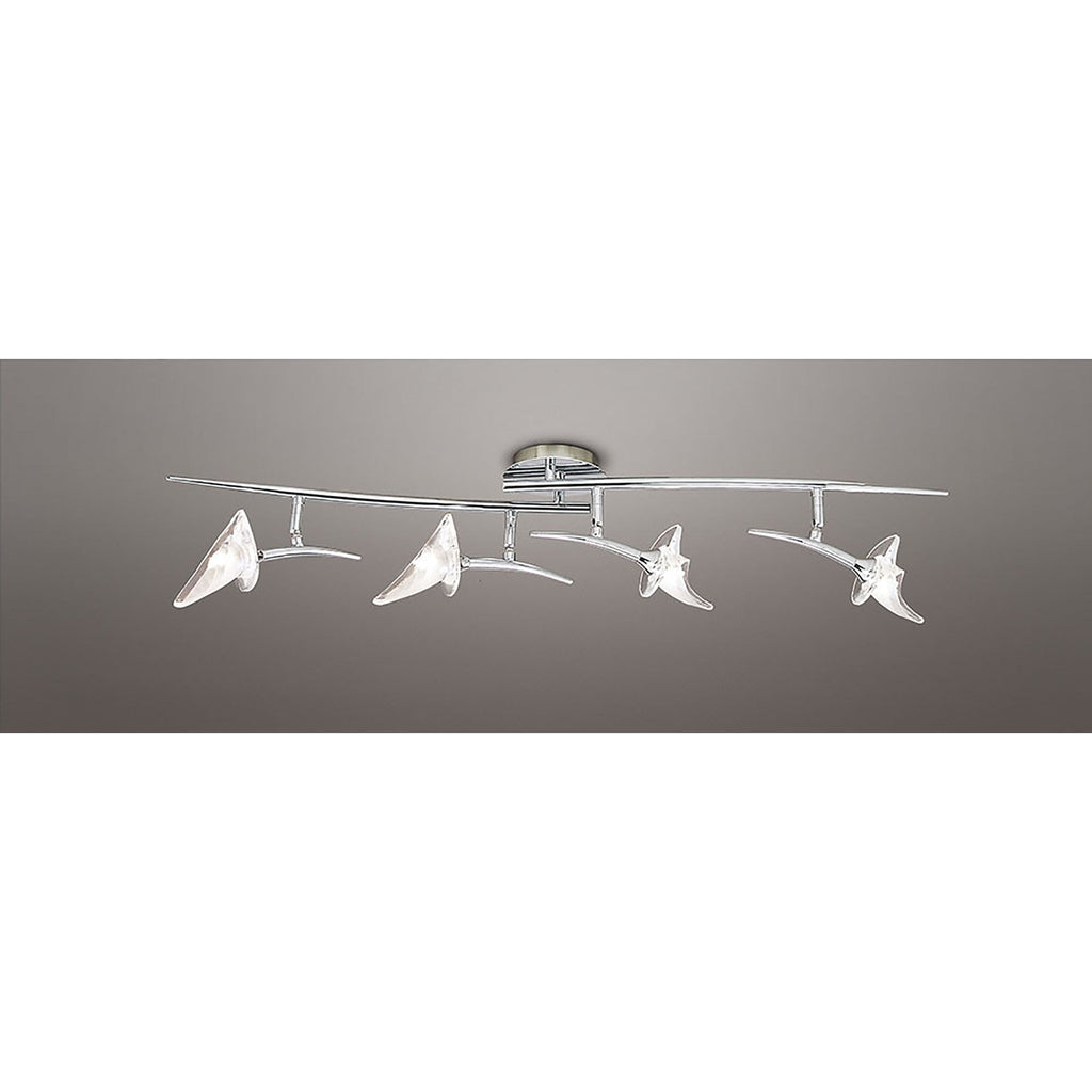 M0318 Flavia Linear Spot Light 4 Light G9 Adjustable Heads Polished Chrome