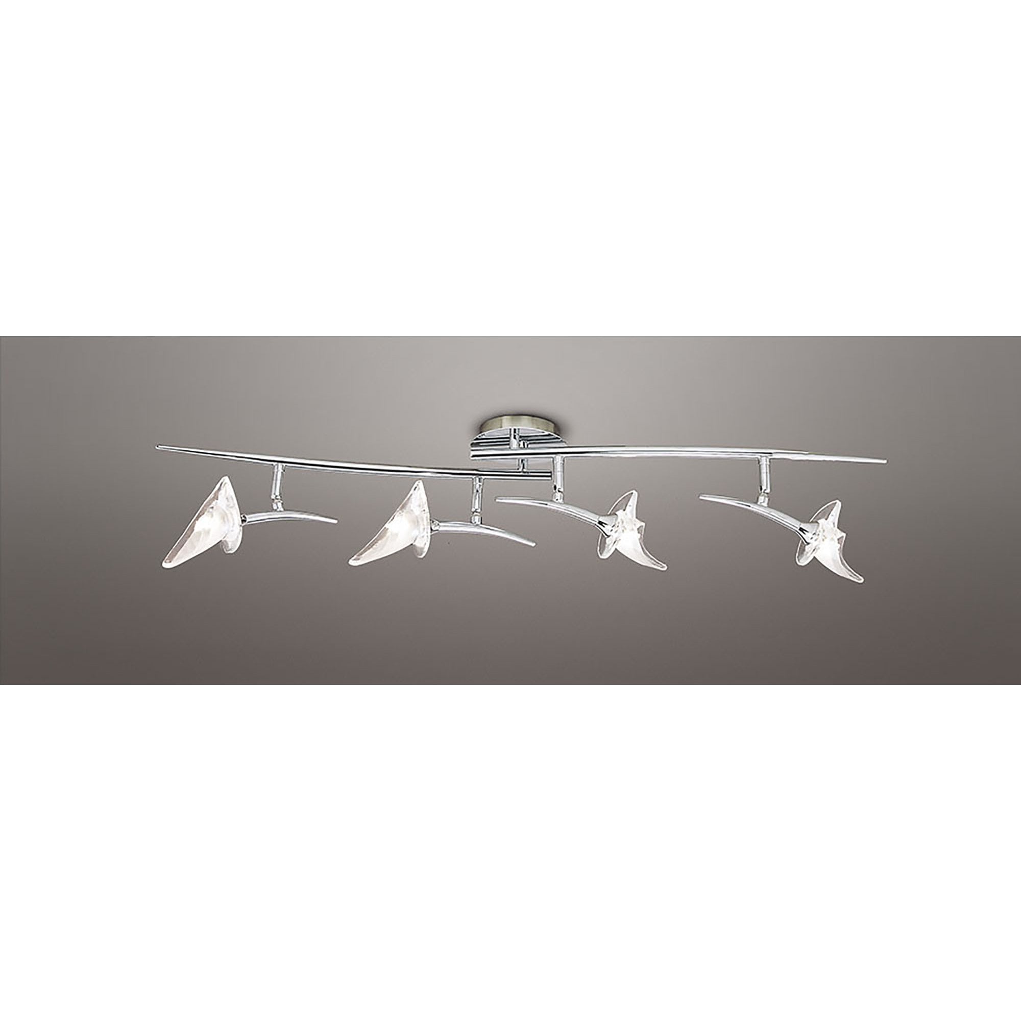 M0318 Flavia Linear Spot Light 4 Light G9 Adjustable Heads Polished Chrome