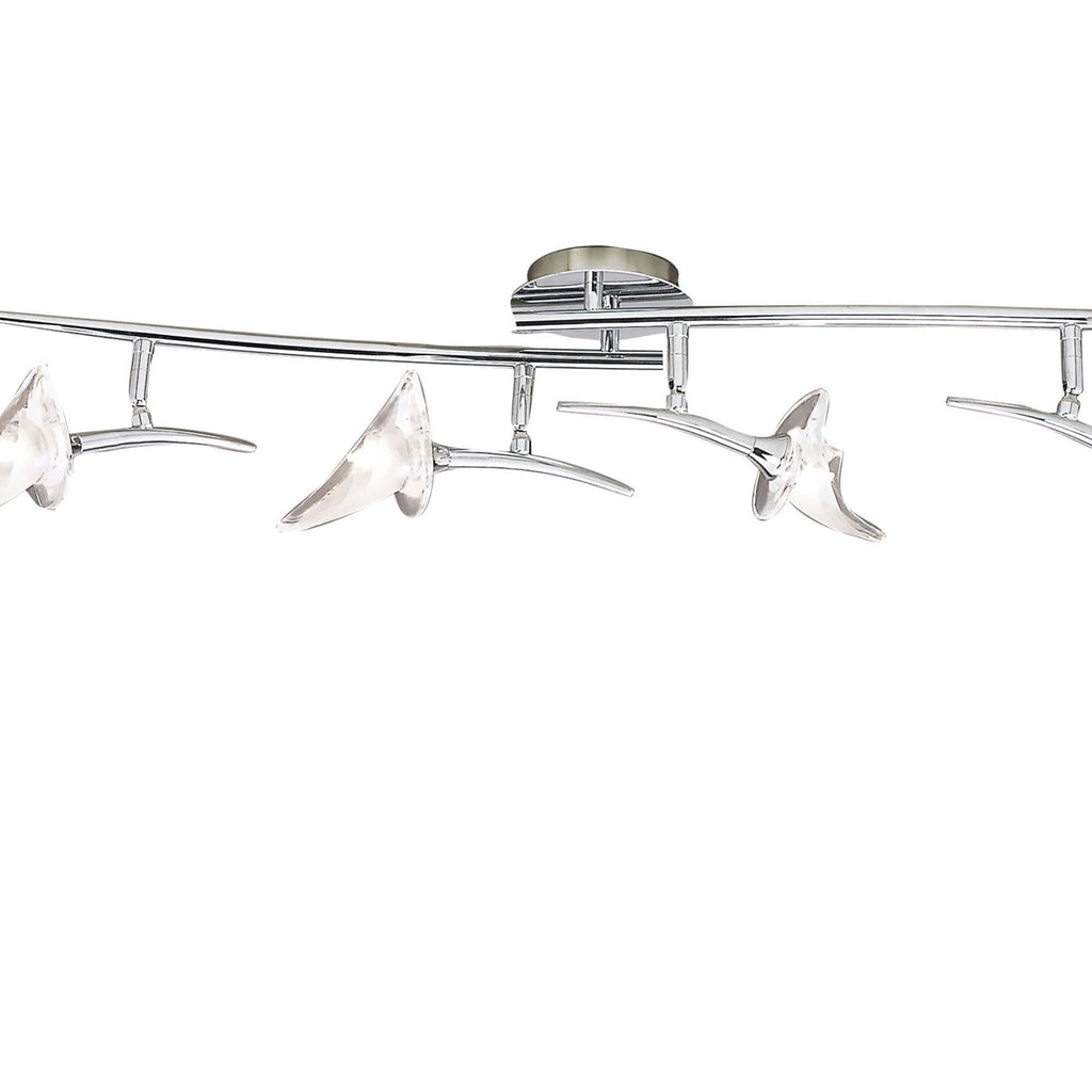 M0318 Flavia Linear Spot Light 4 Light G9 Adjustable Heads Polished Chrome