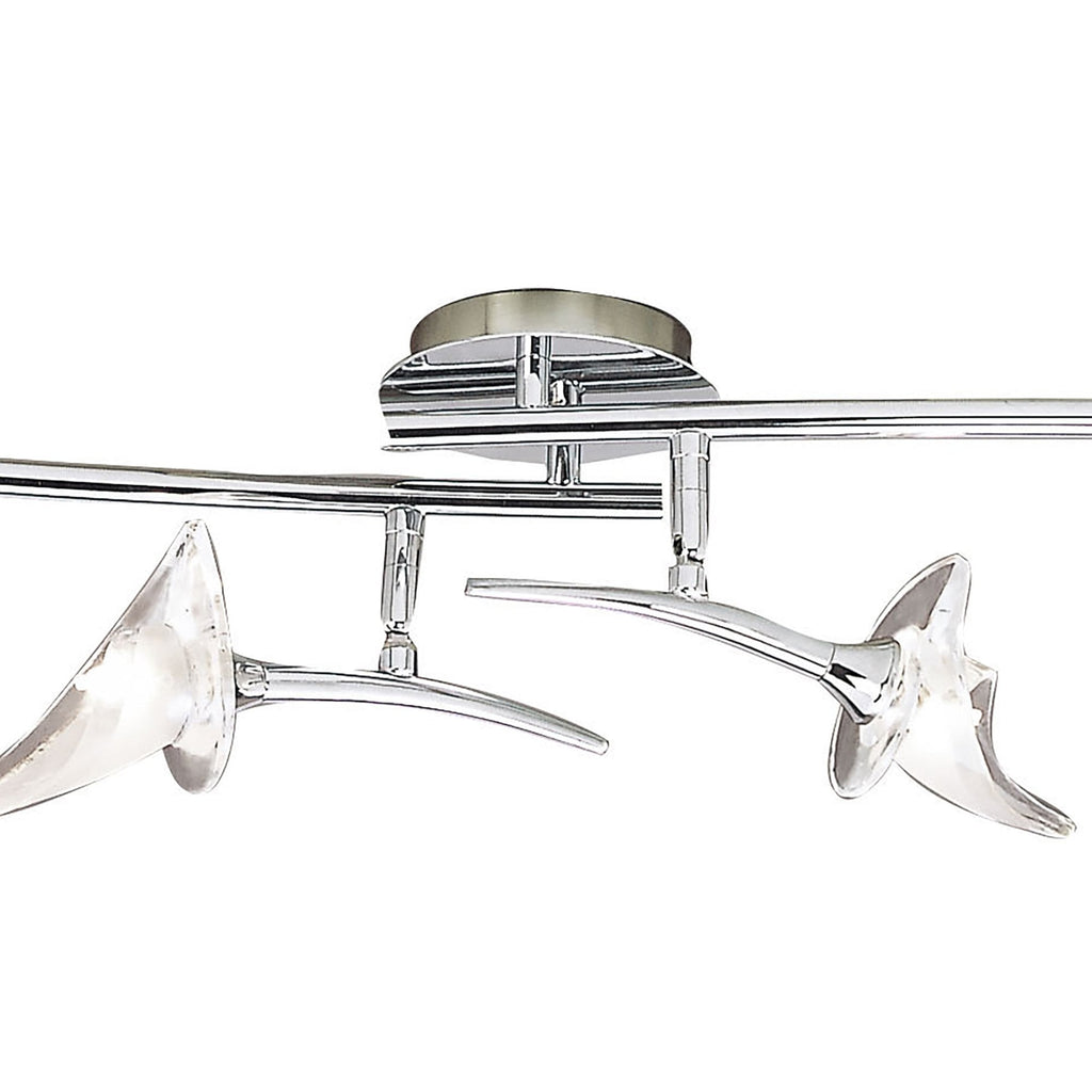 M0318 Flavia Linear Spot Light 4 Light G9 Adjustable Heads Polished Chrome