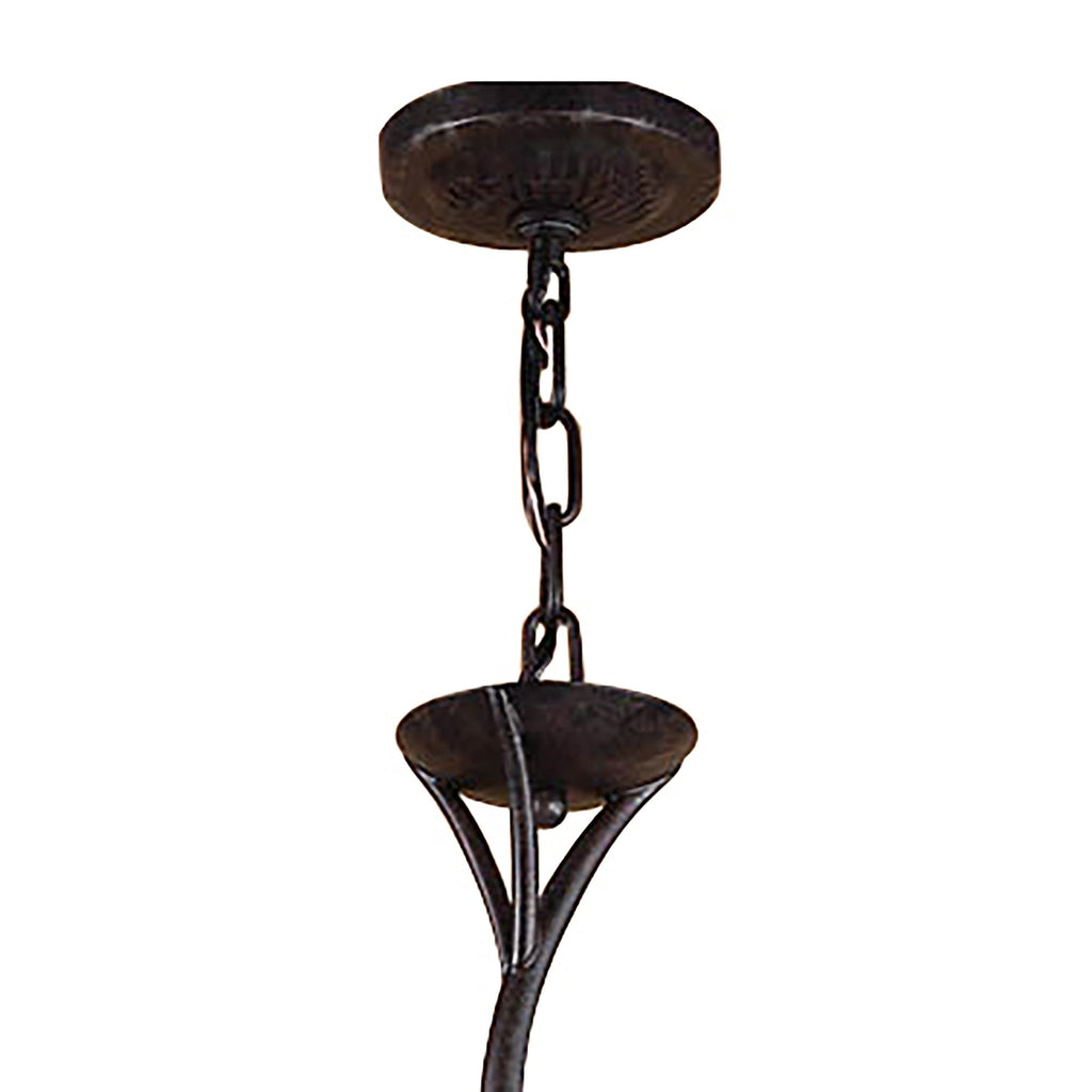 M3122 Forest Pendant 3 Arm 9 Light G9 Brown/Black Oxide