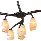 M3122 Forest Pendant 3 Arm 9 Light G9 Brown/Black Oxide
