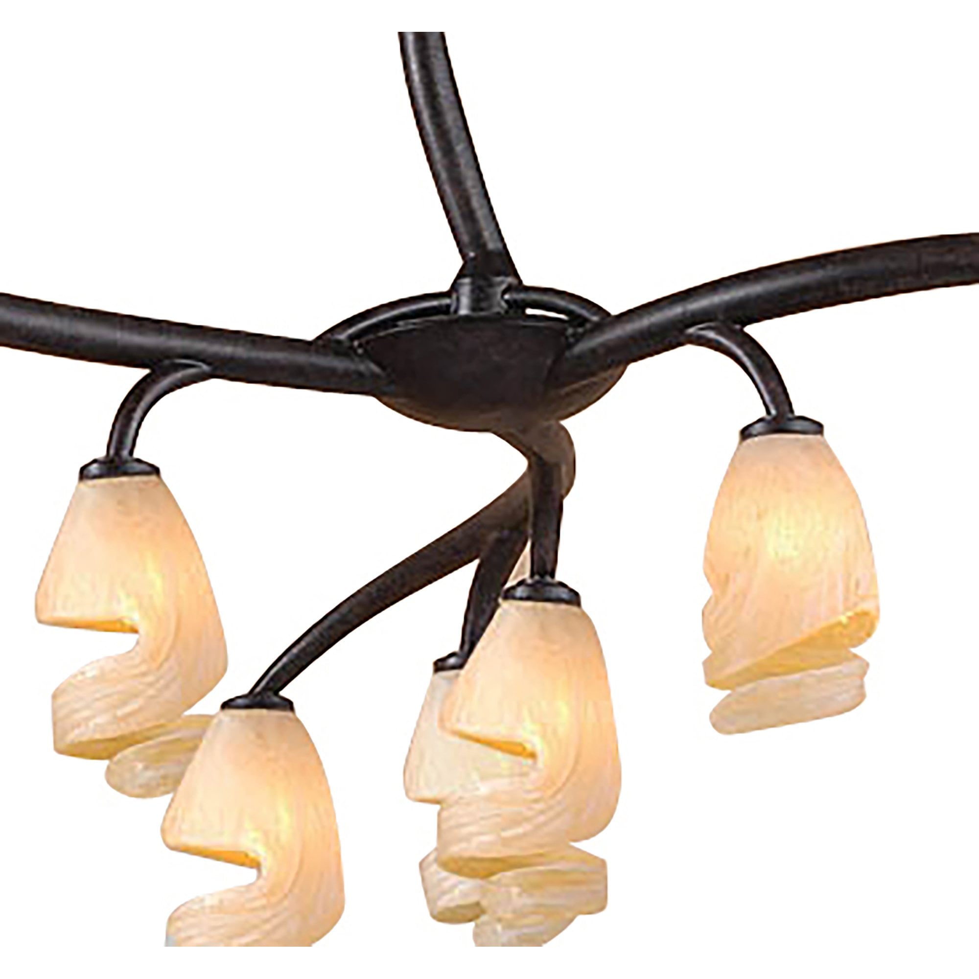 M3122 Forest Pendant 3 Arm 9 Light G9 Brown/Black Oxide