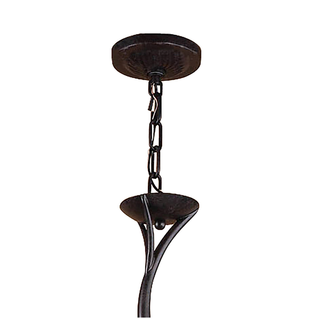 M3121 Forest Pendant 3 Arm 6 Light G9 Brown/Black Oxide