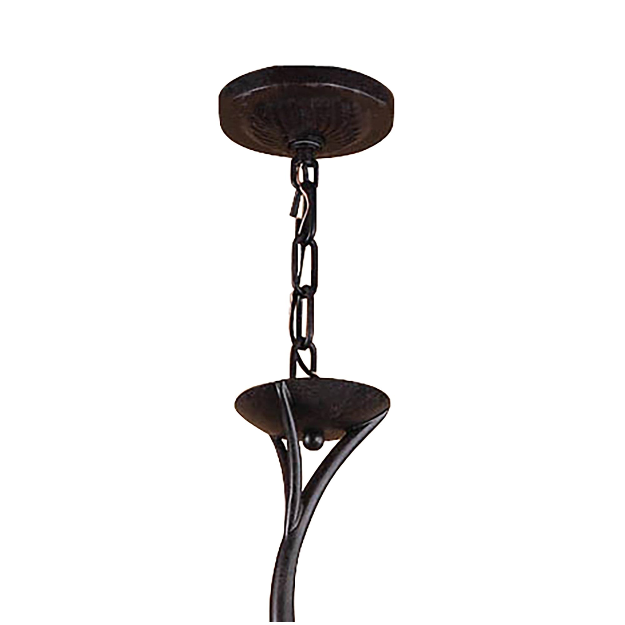 M3121 Forest Pendant 3 Arm 6 Light G9 Brown/Black Oxide