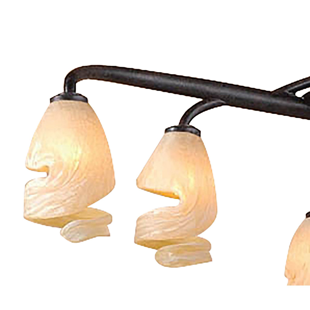 M3121 Forest Pendant 3 Arm 6 Light G9 Brown/Black Oxide