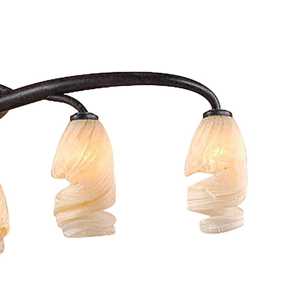 M3121 Forest Pendant 3 Arm 6 Light G9 Brown/Black Oxide