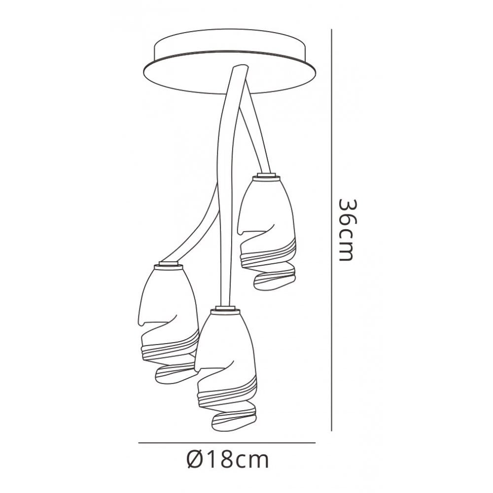 M3127 Forest Ceiling 3 Light G9 Brown/Black Oxide