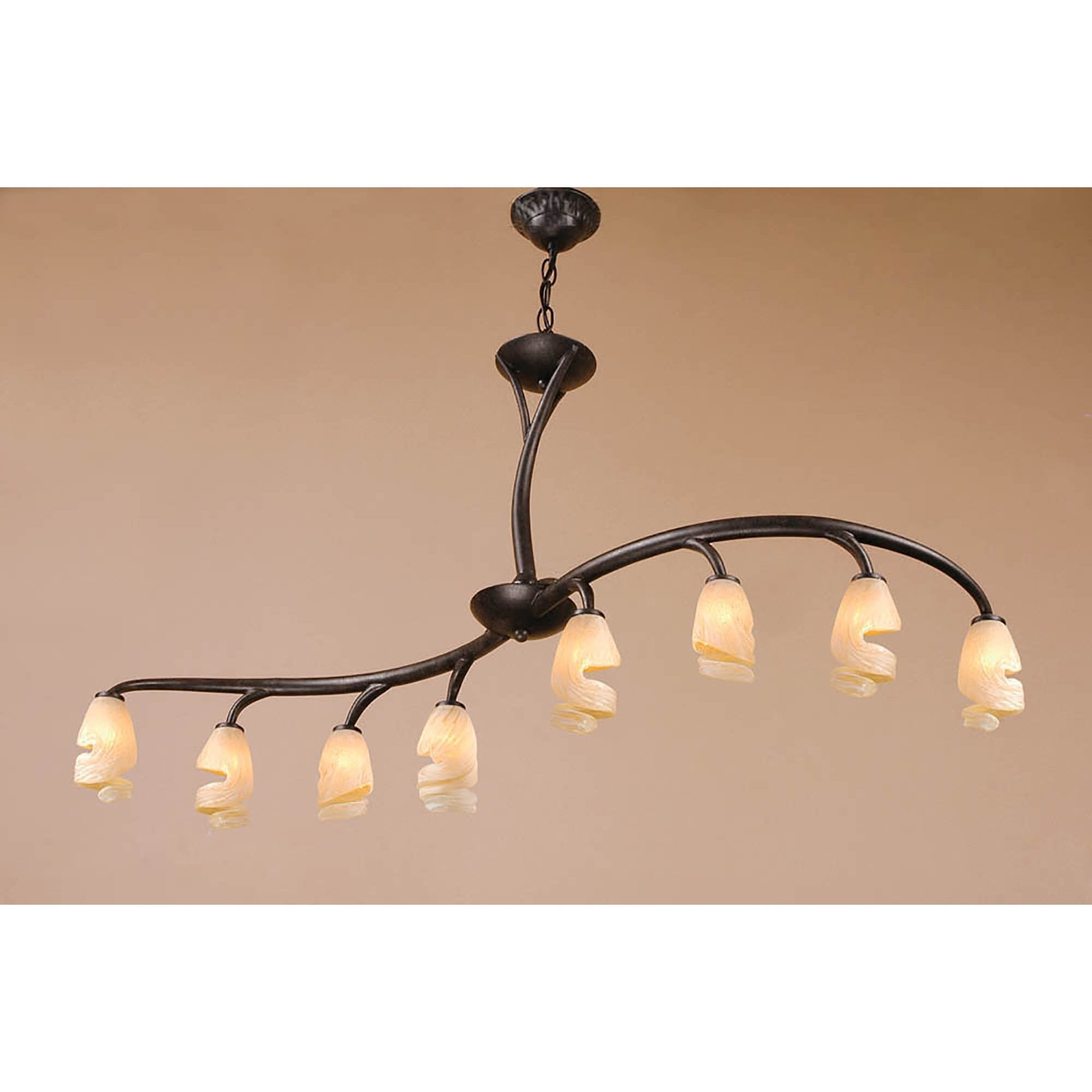 M3134 Forest Semi Ceililng 8 Light G9 Bar Brown Black Oxide
