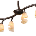 M3134 Forest Semi Ceililng 8 Light G9 Bar Brown Black Oxide
