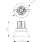 MC0074 Formentera Recessed Downlight 10.8cm Round 12W COB LED Matt White