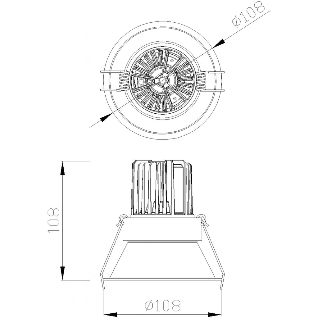 MC0073 Formentera Recessed Downlight 10.8cm Round 12W COB LED Matt White