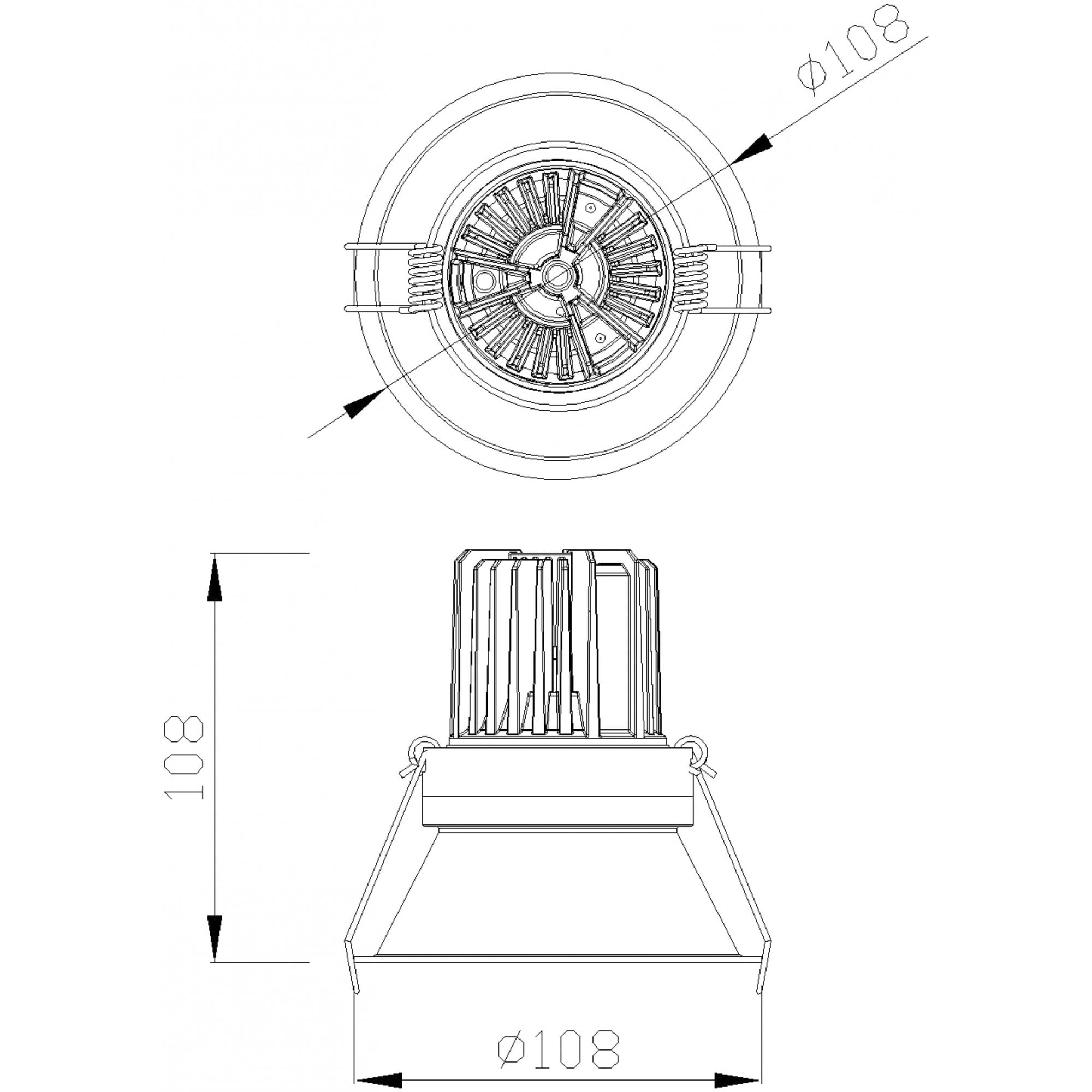 MC0073 Formentera Recessed Downlight 10.8cm Round 12W COB LED Matt White
