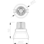MC0071 Formentera Recessed Downlight 8.2cm Round 7W COB LED Matt White